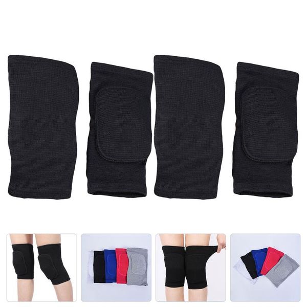 

elbow & knee pads 2 pairs of men sports kneecaps dancing sponge anticollision guards, Black;gray