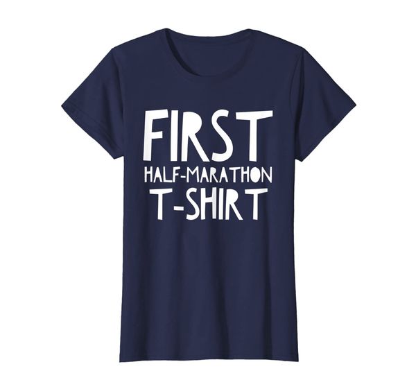 

womens first half-marathon tshirt, White;black