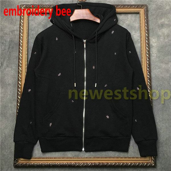 

autumn fashion tag hoody mens embroidered bee print hoodies pullover designer sweatshirt womens jumpers casual sweatshirts, Black