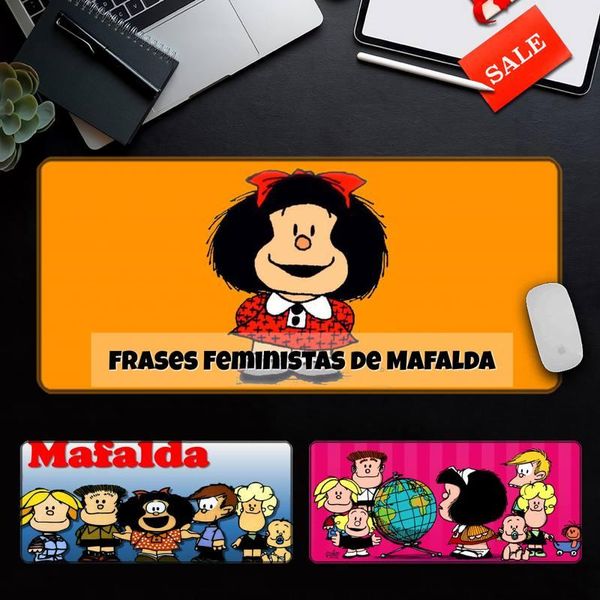 

mouse pads & wrist rests cartoon mafalda diy game mousepad computer gaming anti-slip natural rubber with locking edge mat
