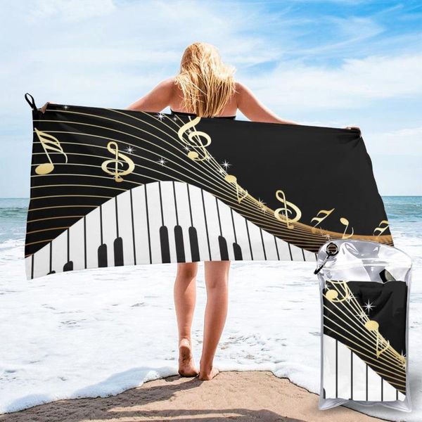 

quick dry beach towel piano music notes microfiber bath cushion swimming personalized sand free