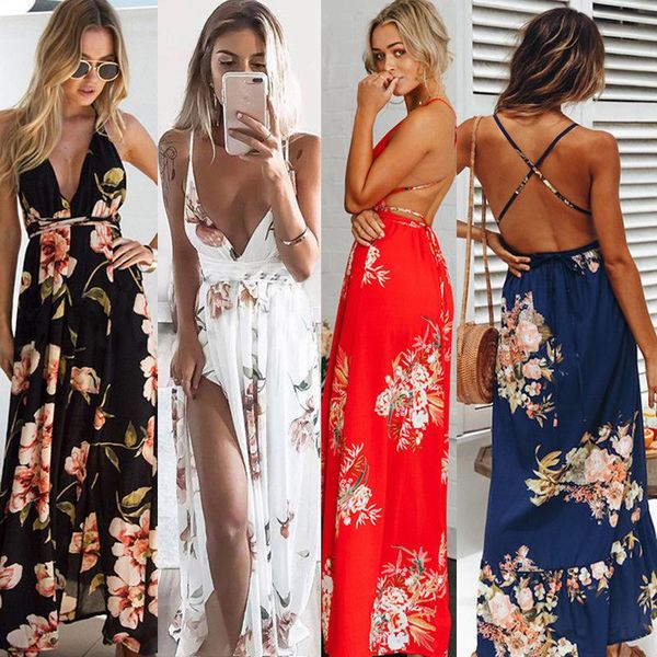 

casual dresses summer dress 2021 mujeres maxi long pleated backless robe femme longue evenning-dress, Black;gray