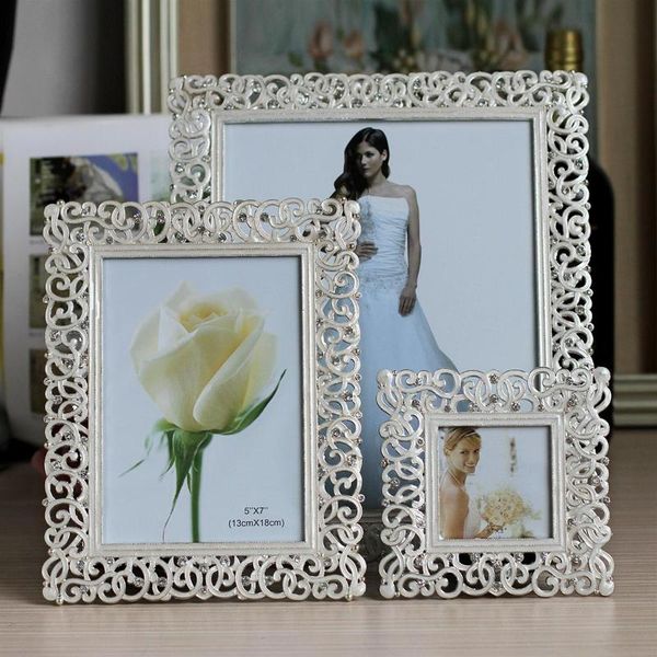 

frames and mouldings wedding po frame silver-plated - 6-inch metal -inlaid rhinestone family love baby