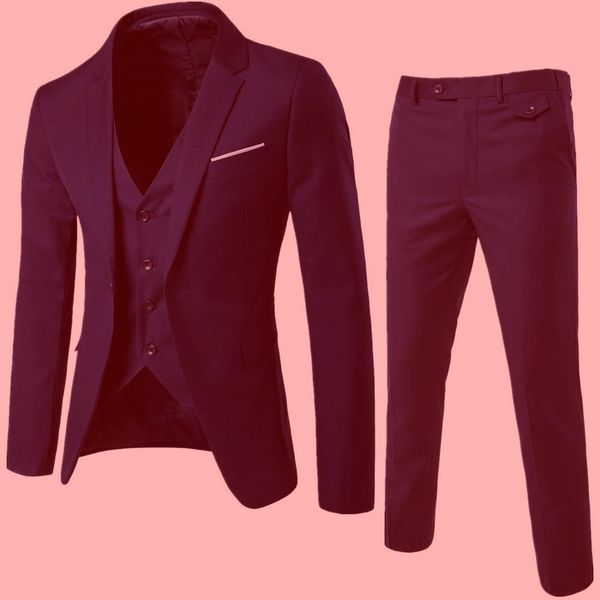 

men's suits groom wear tuxedos custom made 3-piece wedding suits slim fit, Black