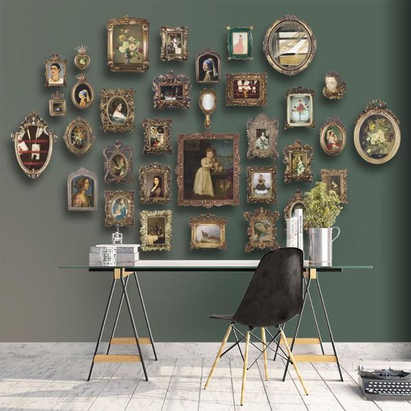 

european baroque family po frame portrait bedside table gold retro resin picture background wall decoration frames