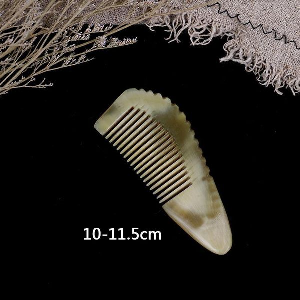 

1pcs natural ox horn anti-static massage hair comb handle styling tool for salon hairdressing styling1, Silver