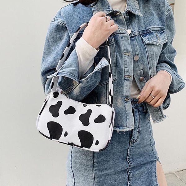 

evening bags women handbag animal pattern print canvas shoulder underarm bag vintage ladies small purse handbags casual all-match