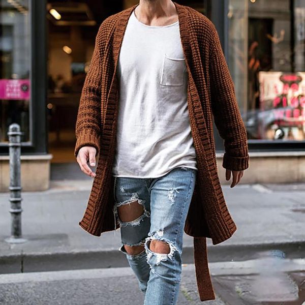 

men's sweaters vintage men cardigan sweater autumn winter casual long sleeve loose street overcoat solid ribbed knitting, White;black
