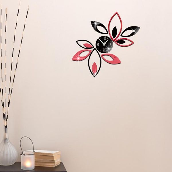 

wall clocks special offer 3d acrylic mirror clock unique brief diy quartz watch lotus home decoration living room stickers
