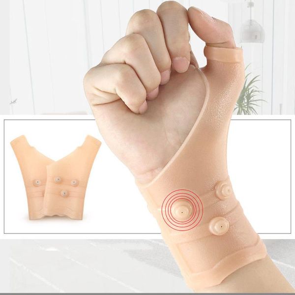 

wrist support sebs magnetotherapy health care braces with thumb hole for hand arthritis pain relief (fresh color), Black;red