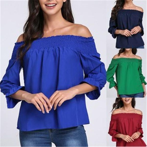 

women's blouses & shirts elegant ladies blouse shirt casual loose white with bow female chiffon half sleeve slash neck party cute