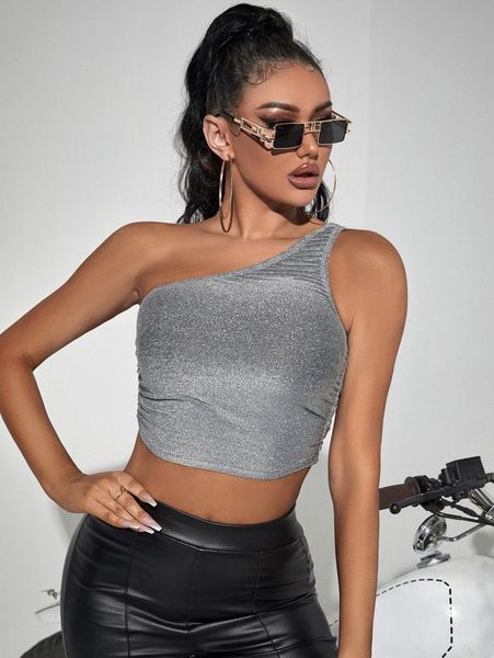 

one shoulder glitter i2jf#, White