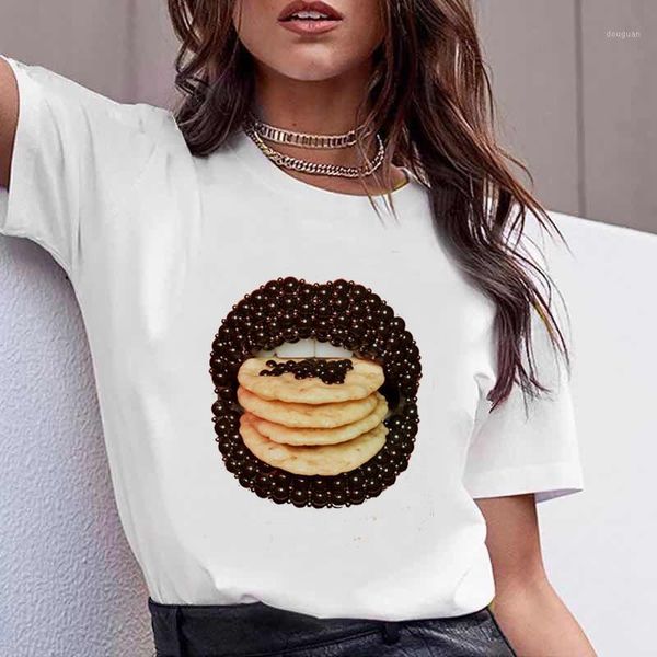 

women's t-shirt t-shirts women lip casual cute fashion style 2021 spring summer clothes graphic tshirt lady print female tee, White