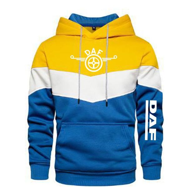 

men's hoodies & sweatshirts 2021 daf logo spring and autumn patchwork color pullover long sleeve hoodie fashion cotton sweatshirt 5 col, Black