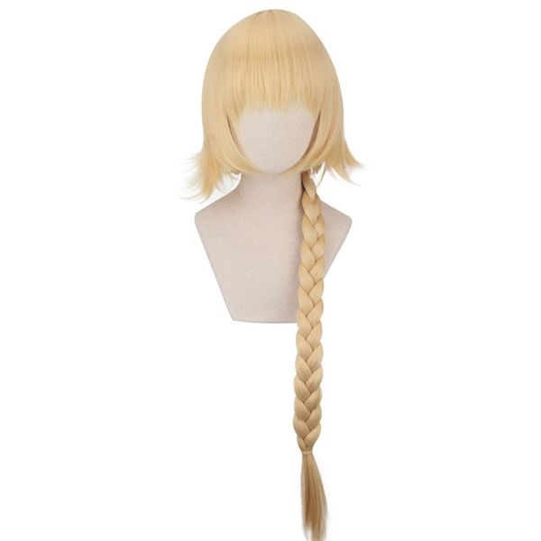 

fate/apocrypha ruler joan of arc cosplay wig fate/zero jeanne d'arc golden long braid hair halloween party wigs, Black