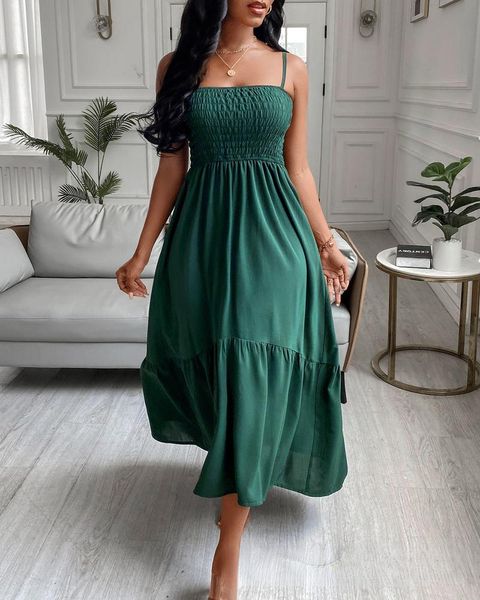

casual dresses 2021 plain suspender dress, Black;gray