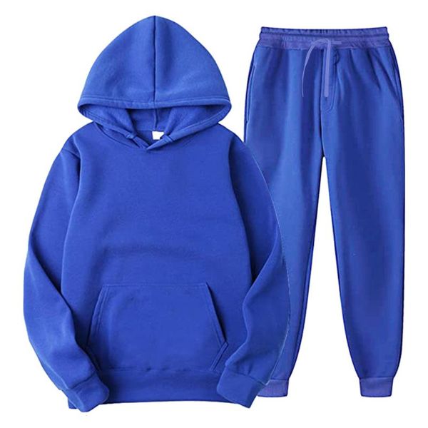 

men's tracksuits 2021 fashion mens sportswear suit autumn winter men women trousers hoodie pullover two jogging suits chandals hombre, Gray
