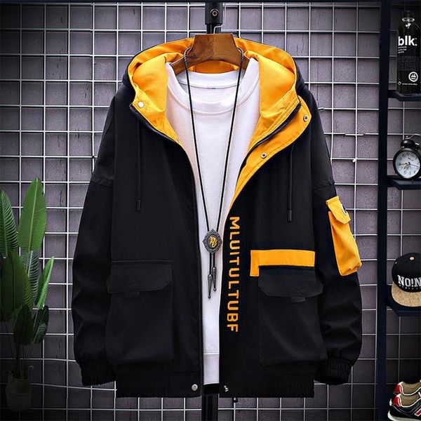 

workwear jacket men's spring and autumn 2021 windbreaker short korean style trendy male student clothes wool & blends, Black