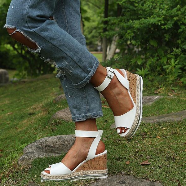 

dress shoes summer platform sandals 2021 fashion women sandal wedges casual woman peep toe black outside