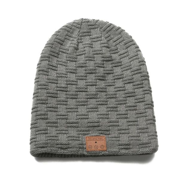 

wireless bluetooth knitted velvet winter warm headset cap binaural stereo music cycling caps & masks, Black