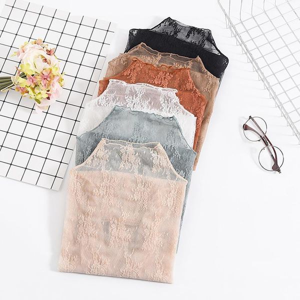 

summer lace floral embroidery womens shirts mesh transparent elegant see through black, White