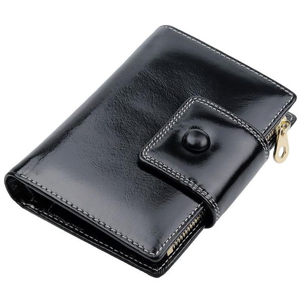

wallet fashion passport leather oil wax short for men and women wallets, Red;black