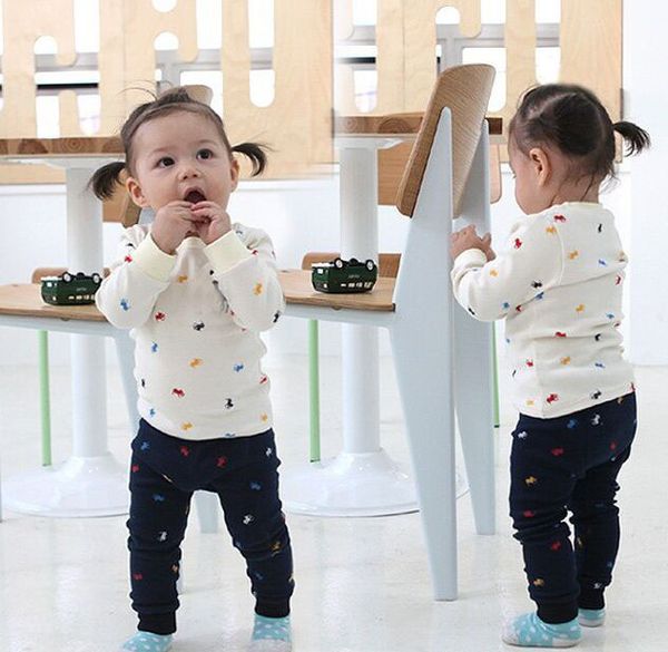 Kinder-Pyjama-Sets für Babys, Jungen und Mädchen, voll bedruckt, hübscher langärmeliger Sportanzug, für 12 Monate bis 3 Jahre