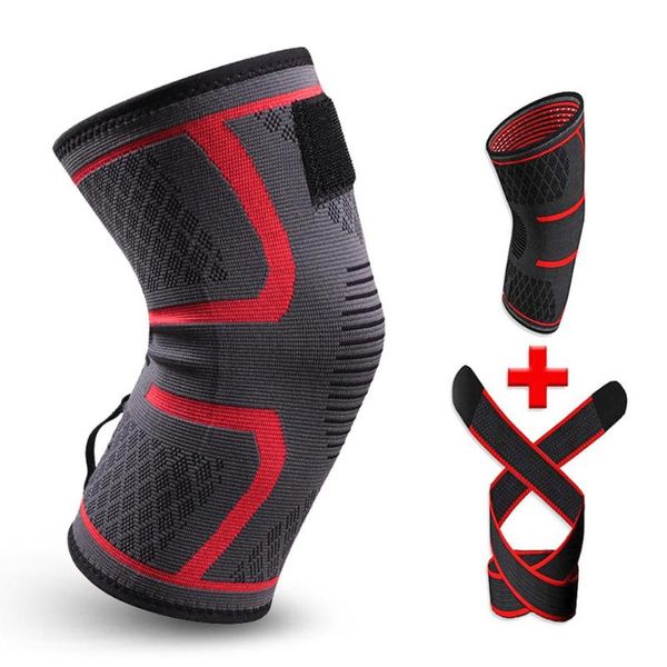 

nylon bandage elastic knee pads brace support men women cycling football running tennis basketball gym fitness sports elbow &, Black;gray