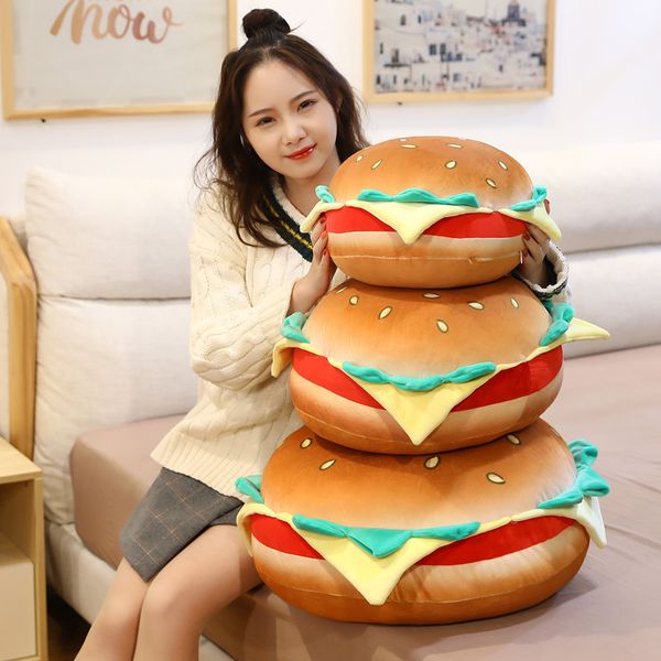 

30-50cm Hamburgers Plush Toys Soft Stuffed Cartoon Food Burger Baby Pillows Hamburg Dolls New Year Gifts for Children Kids, White