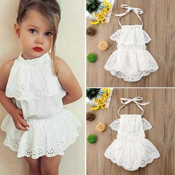 

jumpsuits cute born baby girl lace romper dress kids infant summer sleeveless jumpsuit playsuit clothes outfits 1 pieces, Blue