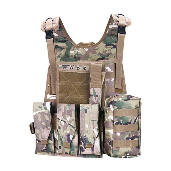 

outdoor hunting vest military tactical army molle training combat cs field waistcoat camouflage protective security jackets, Camo;black
