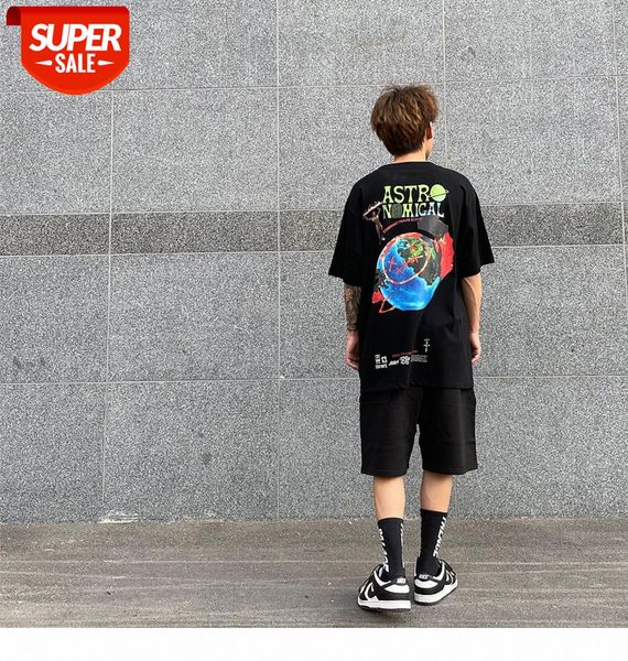 

travis scott fortnite short sleeve ts earth portrait print #gs6w, White;black