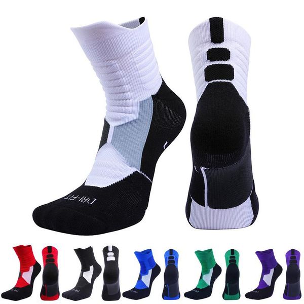 

men women fitness running bike cycling hiking white sport socks outdoor basketball football soccer compression calcetines sports, Black