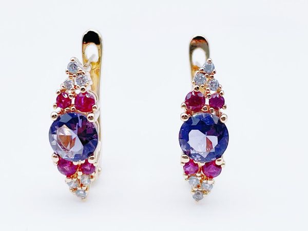 

dangle & chandelier 2021 multi-color stone 585 rose gold filled round leaf shaped fashion earrings for women, Silver