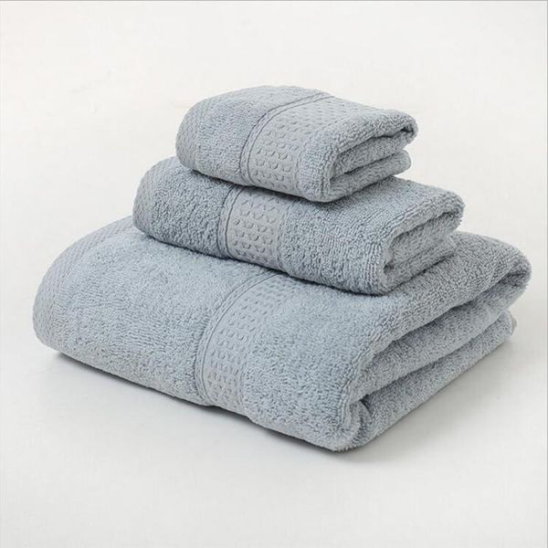 

towel 3pcs/set large face/hand towels for men women cotton soft plush super absorbent bathroom travel bath beach set