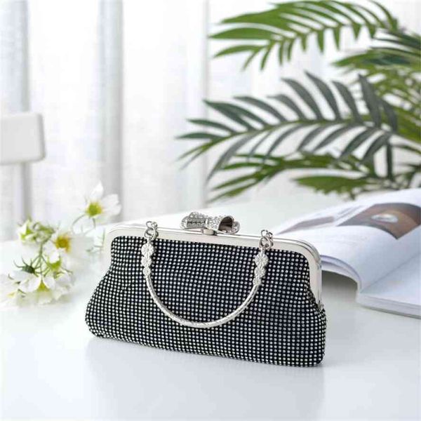 

new bowknot in hand full diamond banquet dress bag