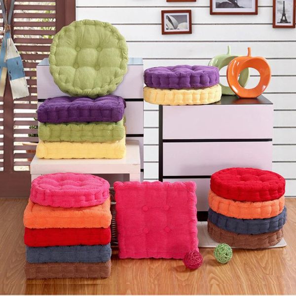 

cushion/decorative pillow fashion thicker soft washable cotton seat cushion 36*38cm round shape plaid chair pad colorful home decor floor ma