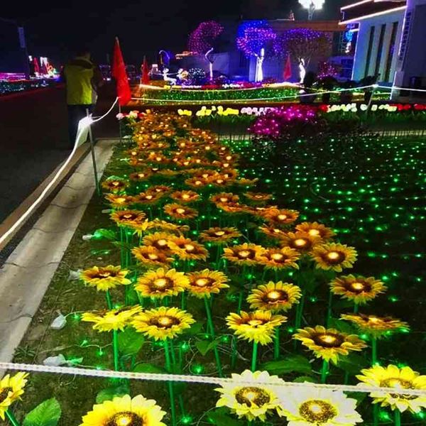 

led sunflower chen meiliang project lighting festival simulation wheat rose sea luminous reed lamp