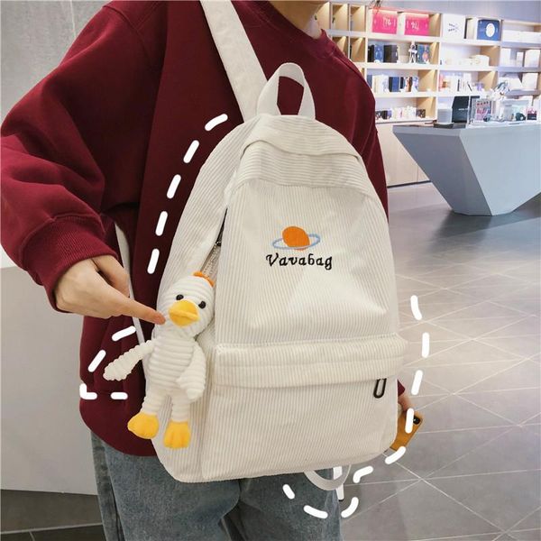 

backpack simple planet embroidered corduroy student large-capacity male fashion multifunctional lapfemale