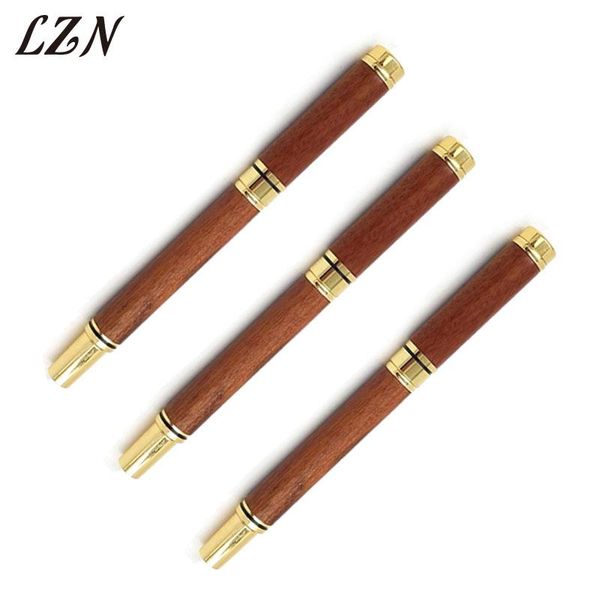

ballpoint pens lzn red with gold luxury metal ball pen wood for business writing gift office school supplies black ink refills, Blue;orange