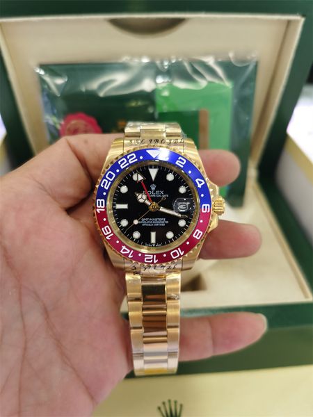 

with original box luxury watches 8 style ii 126710 18k gold ceramic bezel 2813 movement 40mm automatic fashion brand men's watch wristw, Slivery;brown