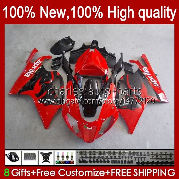 Bodywork para Aprilia Mille RV60 RSV-1000 RSV 1000 R 1000R 1000rr 04 05 06 Kit de corpo 11NO.4 RSV1000RR RSV1000R 2004 2005 2006 RSV1000 R RR 04-06 OEM Fairing Factory Red