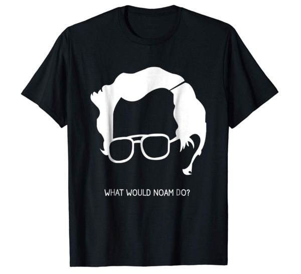 

r1 what would noam do noam chomsky black t-shirt, White;black