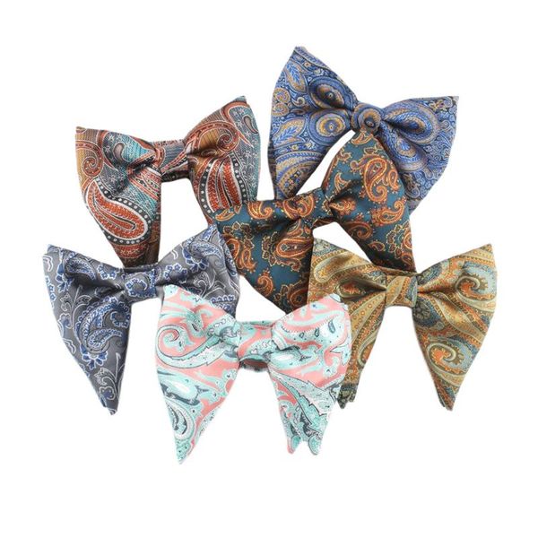 

bow ties evening gown paisley mens big bowtie polyester jacquard tie wedding banquet party business men accessories, Black;gray
