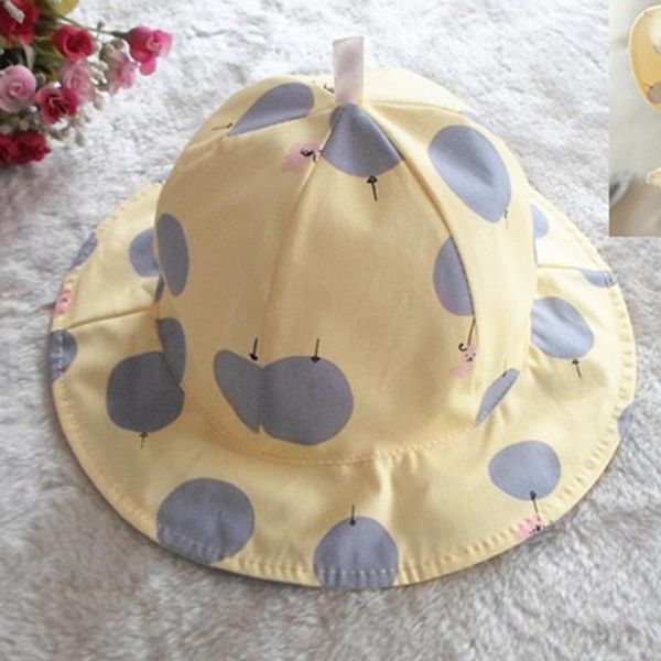 

caps & hats 2021 toddler kids sun cap polka dot baby bucket hat summer outdoor girl boy beach good gift, Yellow