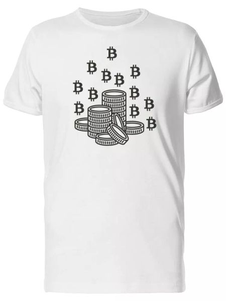 

crypto bitcoin coins men's tee -image by shutterstock, White;black