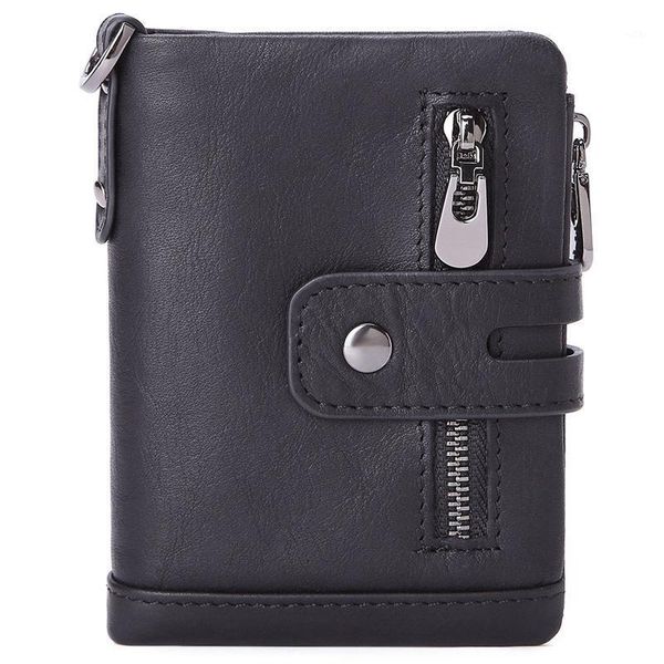 

genuine leather men wallet coin purse small mini card holder chain portfolio portomonee male walet pocket wallets1, Red;black