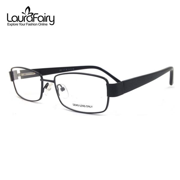 

laura fairy classic design myopia eyeglasses frame full rim acetate stainless steel patchwork men's business glasses 2021 fashion sungl, Black