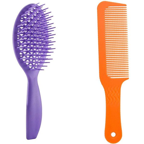 

hair brushes scalp massage comb brush women hairbrush purple & carbon antistatic hairdressing clipper, Silver