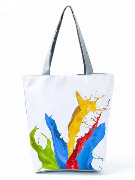 

evening bags colorful oil paint printed handbags for women durable outdoors packs practical travel bag large shopper art student school